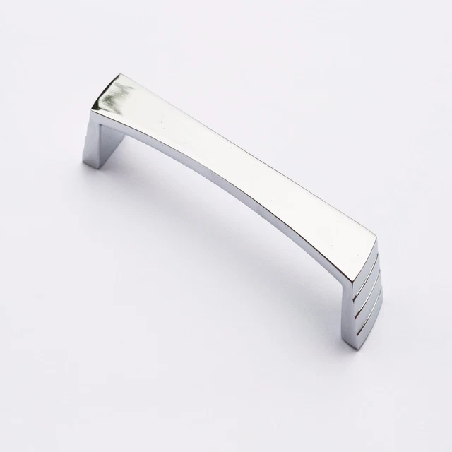 Tapered D Handle Kitchen Cabinet Door Polished Chrome Bedroom Cupboard Drawer