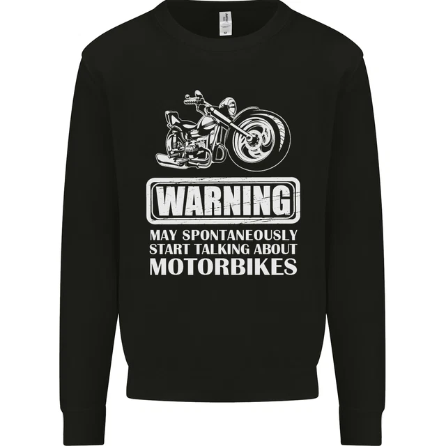 Start Talking About Motorbikes Funny Biker Kids Sweatshirt Jumper