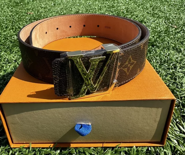 LOUIS VUITTON MENS M9608 Damier Azur Leather Belt Size 85/34 $220.00 -  PicClick