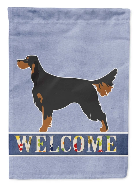 Gordon Setter Welcome House Flag Banner Wall Hanging BB8274CHF-SUK