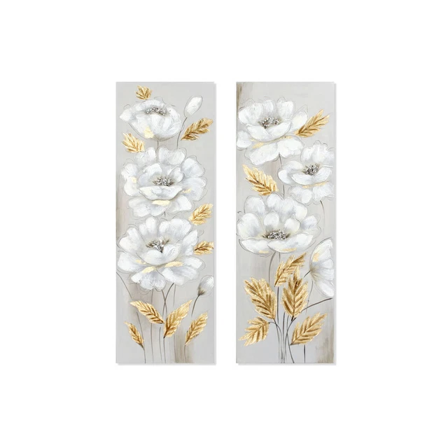 Cadre DKD Home Decor Fleurs (2 Unités) (40 x 3 x 120 cm)