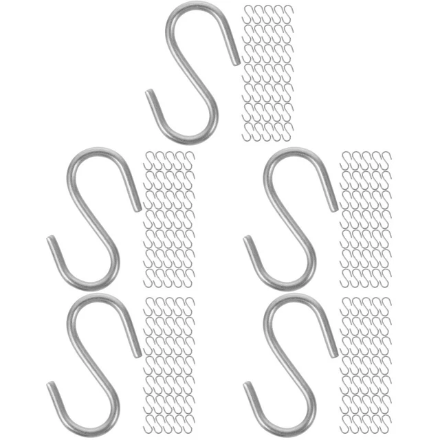 S Hook Curtain Hangers Black Ceiling Hook Closet Hooks Silver Iron