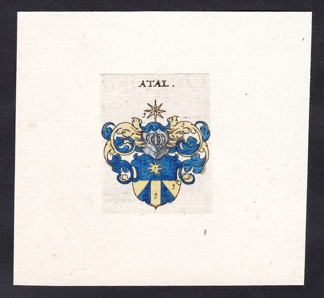 Atal Escudo Abrigo De Arms Heráldica Grabado 17. Jh