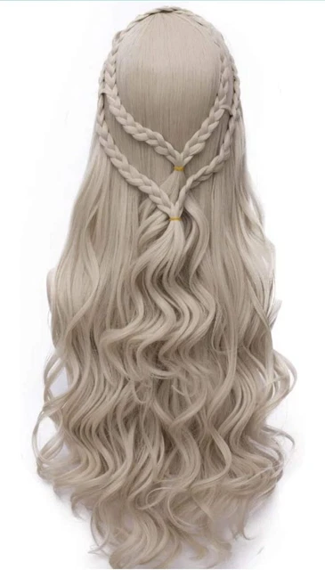 Pelucas largas de trenza rubia rizadas para mujeres con disfraces para Halloween