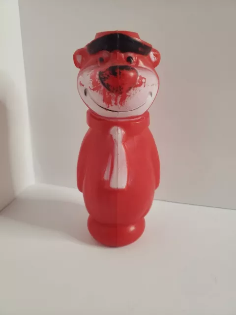 Vintage Red Plastic Yogi Bear Figure Hanna-Barbera Cartoon Toy, Mid Century