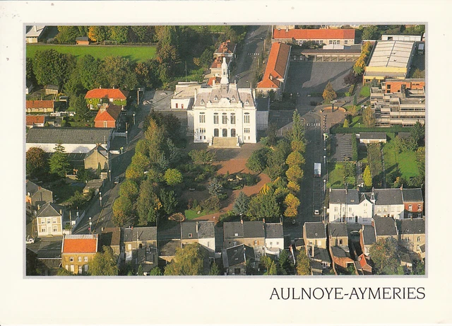 Carte postale ancienne postcard AULNOYE-AYMERIES NORD la mairie timbrée 1994