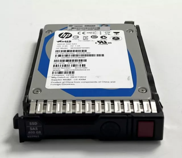 HPE 400GB 6G SAS 653105-B21 MLC SFF (2.5-inch) SC Enterprise Mainstream SSD
