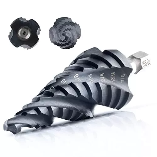 M35 Step Drill Bit 3/16" 7/8"12 Step Size Impact Ready Fourflute Step Bit 1/4"