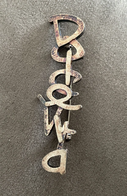 Broche Vintage Maria Calderon - Style Moderniste, Métal Argenté
