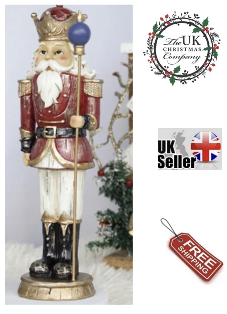 Resin Red Christmas Xmas Nutcracker Decoration Ornament 25cm