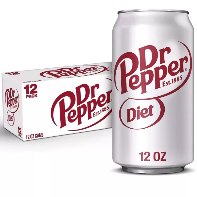 Diet Dr Pepper Soda, 12 fl oz cans (Pack of 12)