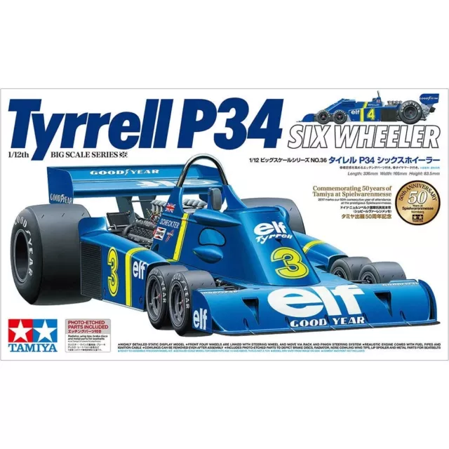 Tamiya 1/12 Tyrrell P34 Six-Wheeler Modèle Plastique Kit W/ Photo Découpes