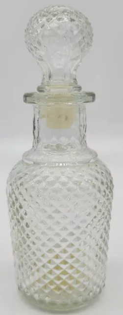 Vintage Avon Diamond Cut Glass Decanter Bottle With Top