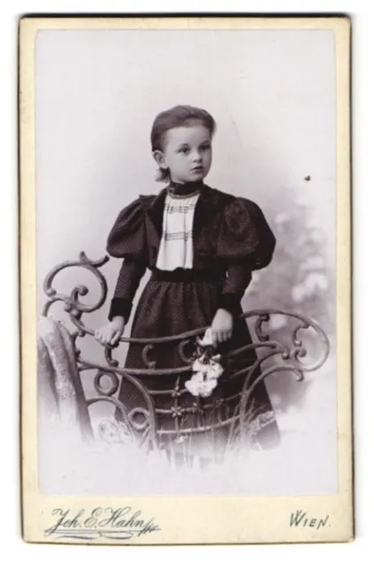 Fotografie Joh. E. Hahn, Wien, Mariahilferstrasse 105, Portrait kleines Mädchen
