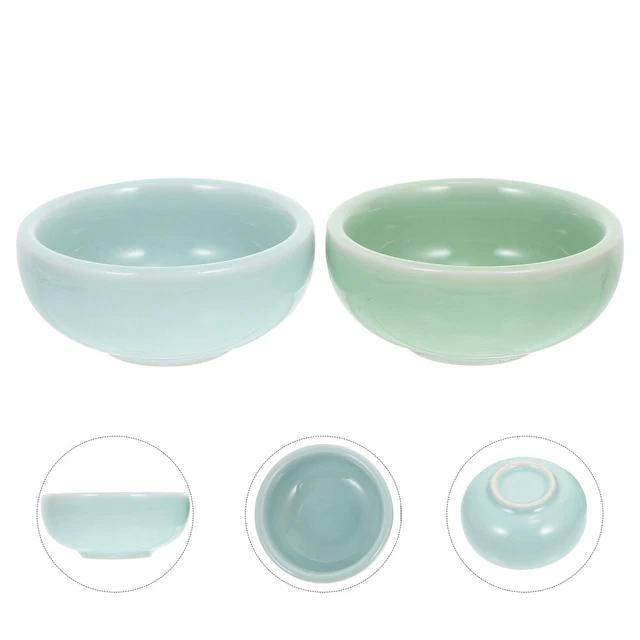 2 piezas tinta de porcelana buen cepillo lavado estantes de herramientas bandeja de sushi Seladon