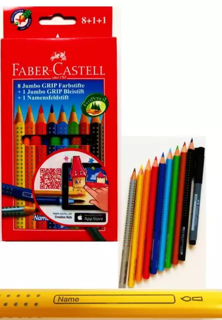 8+1+1 JUMBO GRIP Buntstifte Farbstifte Bleistift Faber-Castell