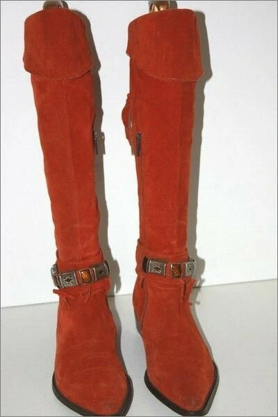 REGARD Bottes Pointues Daim Rouille Doublées Cuir T 39 BE