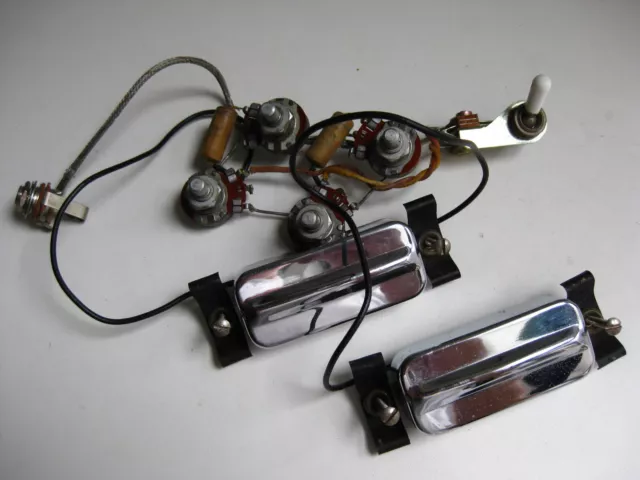 Vintage 50's Harmony Hollow Body Guitar Pickups Harness for Project Lot Vintage 50's Harmony Hollow Body Guitar Pickups Harness for Project Lot