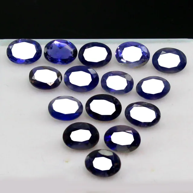 Naturel 11.25 CT Certifié Ceylan Bleu Iolite 7x5 MM Ovale 15 Pièces Libre Gemmes