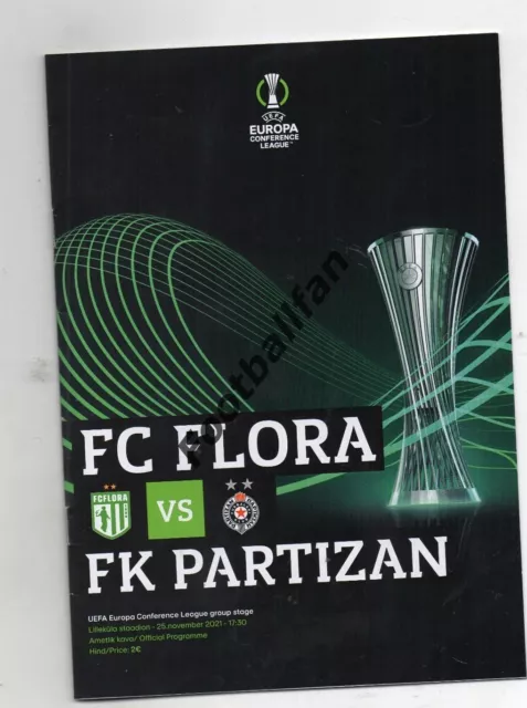 Programme Flora Tallinn Estonia - Partizan Belgrade Serbia 2021-2022