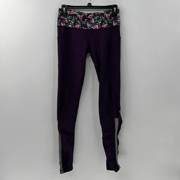 IVIVVA BY LULULEMON Full Length Navy Blue Leggings Girls Size 14 Mesh  pockets $14.99 - PicClick