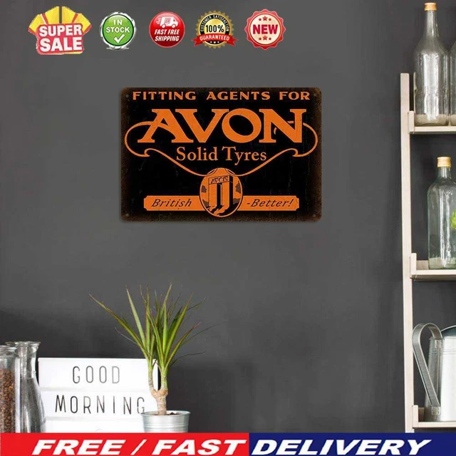 AVON Solid Tyres placa de metal placa de chapa placa para bar cafe póster 30x20 cm (A)