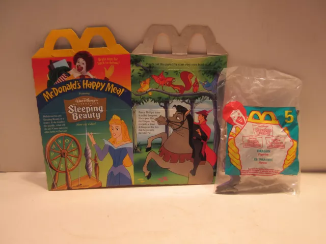1996 McDonald's Happy Meal Toy and Box Disneys Sleeping Beauty #5 Dragon