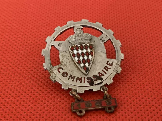 Automobilia ACM Automobile Club Monaco Badge Pins Enamel Broche Commissaire 1963