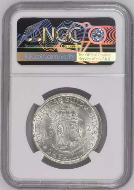 2,5 Shilling GEORGE VI South Africa 1942 NGC AU 58 2