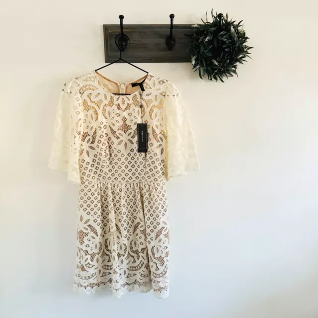 NWT BCBGMaxazria White Lace Jillyan Dress 4