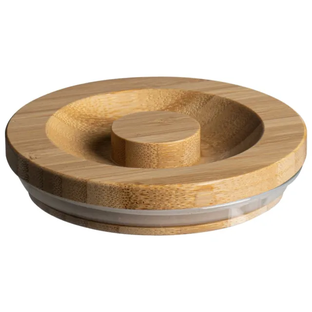 Hermétique Pot de rangement en bois rond avec couvercle en silicone un joint