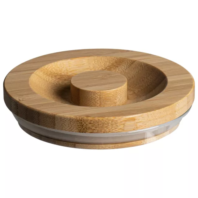Hermétique Pot de rangement en bois rond avec couvercle en silicone un joint