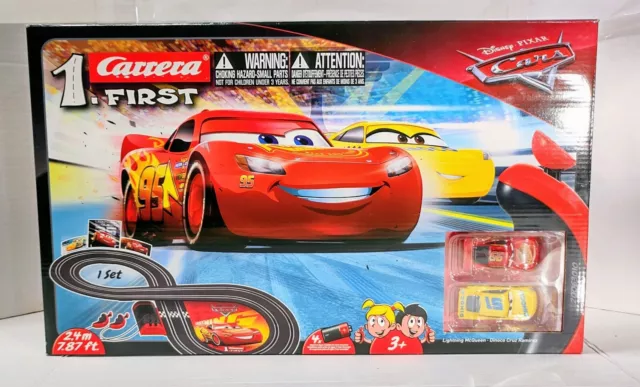 First Cars 3 Slot Car Race Track  Includes 2 Cars: Lightning McQueen & Cruz