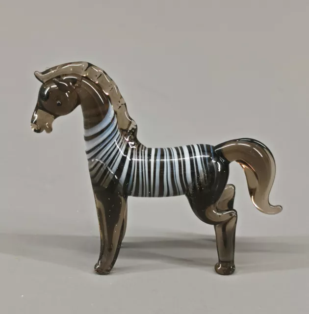 9912016-x Vetro Figura Zebra Puledri 6x7cm Soffiato Bocca