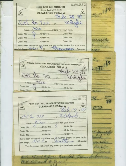 Amtrak Northeast Corridor Train Orders (18) Walpole, Massachusetts  All  1977.