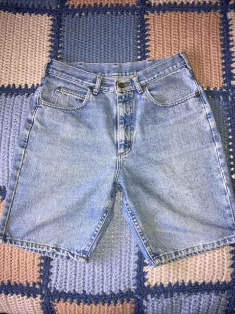 Vintage LL Bean Jean Shorts Mens Size 32 Faded Light Blue Denim 90s Made In USA!