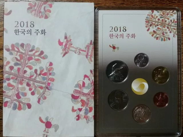 KOREA 2018, Mint Coin set(1/5/10/50/100/500 won) BU MS UNC