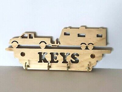 Travel trailer open bed keyholder wood (key holder)