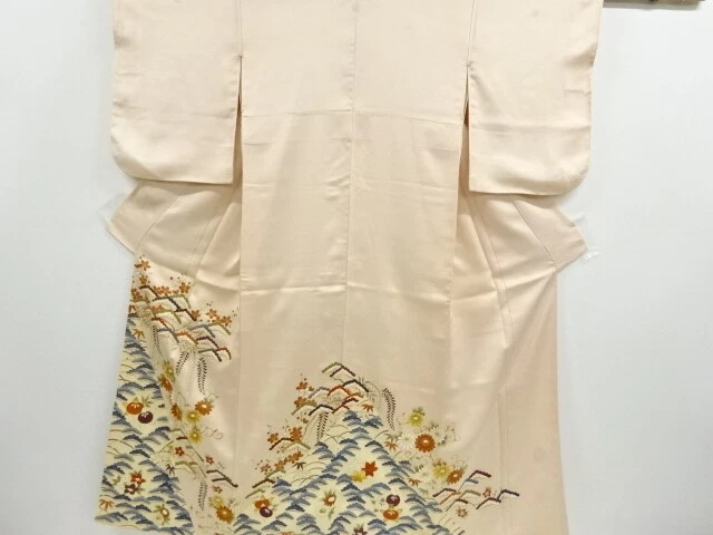 6855310: Japanese Kimono / Vintage Iro-Tomesode / Embroidery / Kiku & Pine