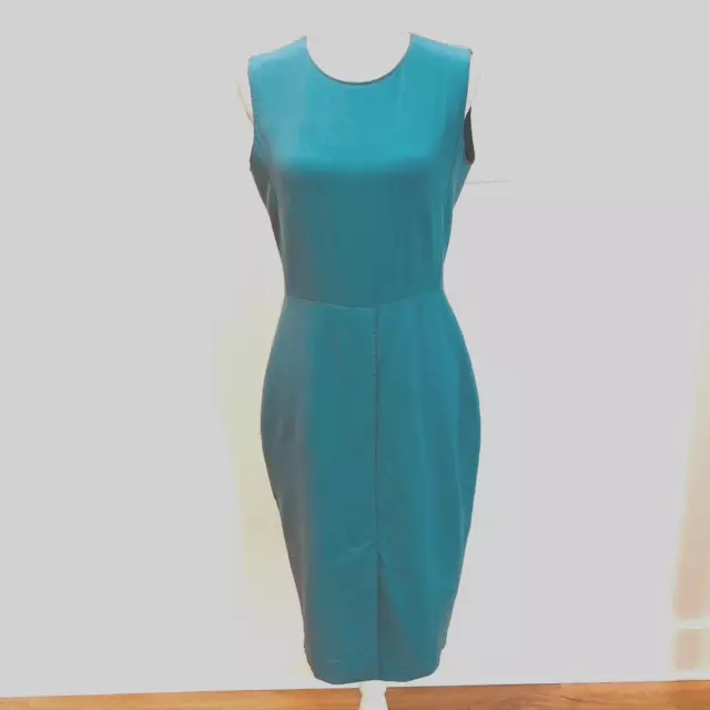 Max Mara Sheath Dress Womens 10 Blue Sleeveless Knee Length Business Career Wear