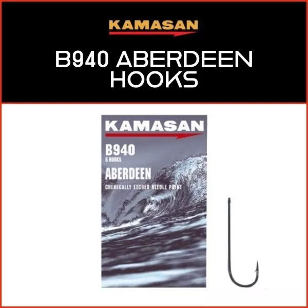 Kamasan B940 Aberdeen Hooks - All Sizes | New - Sea Fishing Hooks