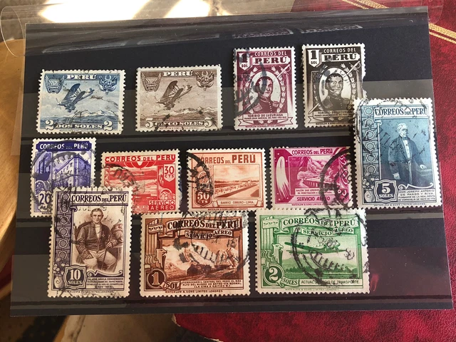 Peru  Lot an gestempelten Briefmarken .