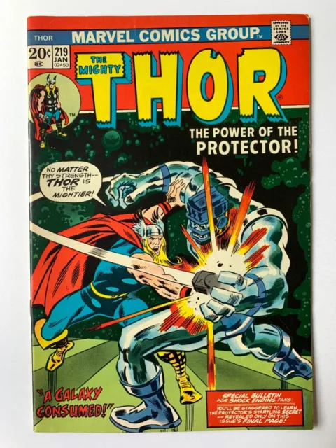 The Mighty Thor 219 1st Masters of the Black Stars Marvel 1974 VG