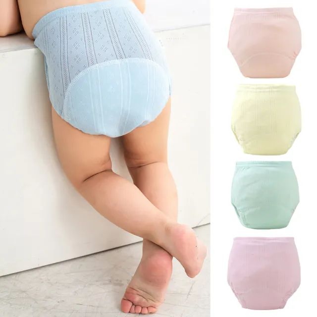 Bambini Impermeabile Riutilizzabile Cotone Vasino Training Pantaloni Nappy Solid
