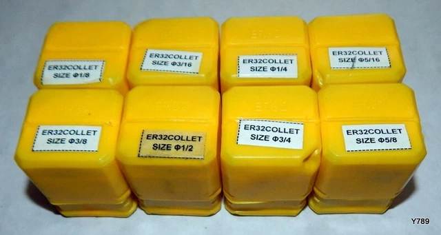 8 PCS ER32 SAE Collet Set 1/8" to 3/4"