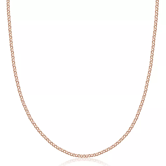 Genuine 10K Rose Gold 2MM Round Rolo Link Chain Necklace - ALL Sizes