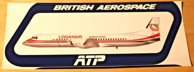 Large Loganair (UK) BAe ATP Advanced Turboprop Airline Sticker