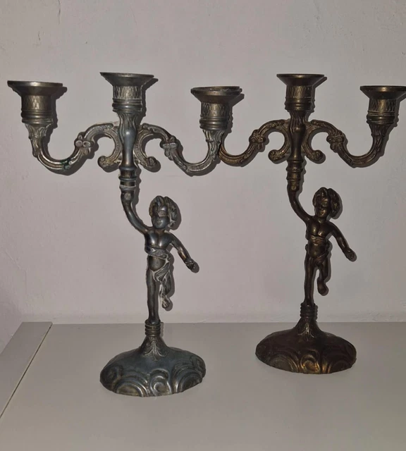 CANDLESTICK BELLE ET ANCIENNE Paire Chandeliers Bougeoirs Candelabres En 296266422021