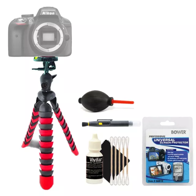 Trípode flexible + kit de accesorios de limpieza para Nikon D5600 y D5500