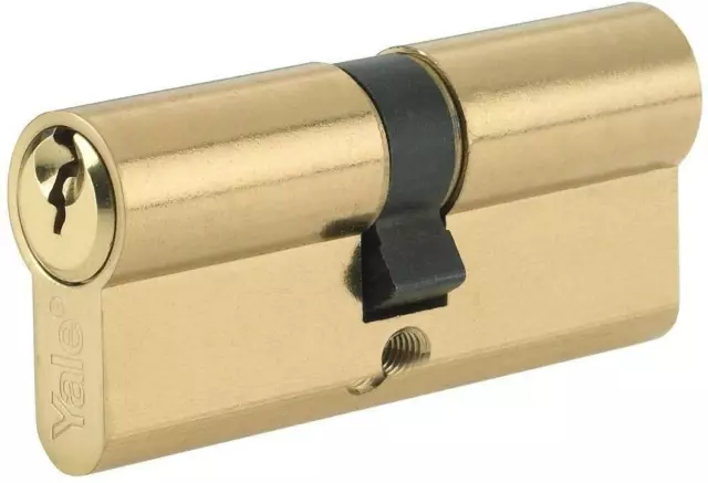 Yale Euro Double Cylinder Standard Security 40:10:45 95mm Brass P-ED4045-PB